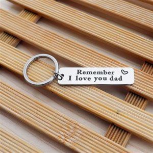 Fathers Day Idea for Dad from Son Daughter - Remember I Love You Dad Keychain